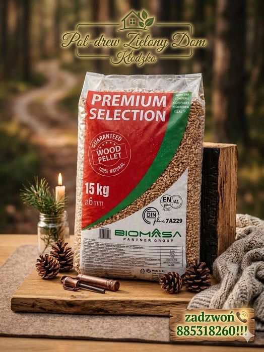 Pellet PREMIUM 975 kg 1680 zł Klasa Pelletu A1