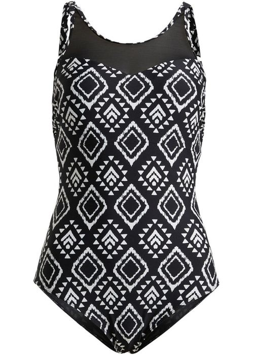 B.P.C kostium jednoczęściowy czarny we wzór siateczka r.48