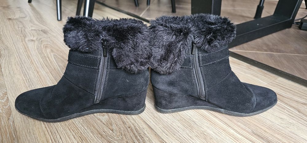 Geox damskie botki ocieplane na koturnie rozmiar 38 wkładka 24cm
