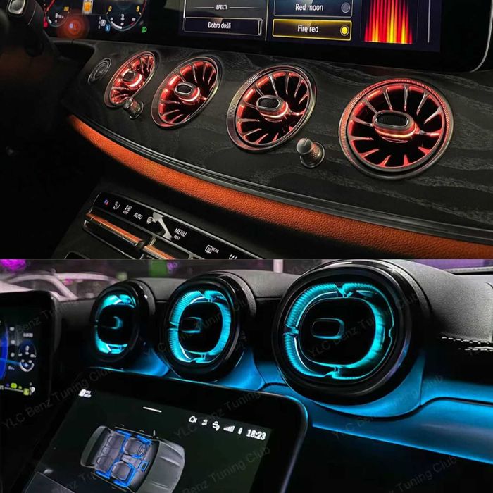 Воздуховоды Mercedes Benz W205/W206/W213/W214/W222/W223/X253/X254 Дефлекторы с RGB подсветкой