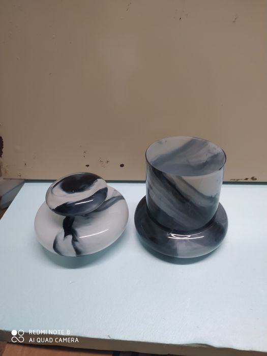 Bomboneira em vidro marmoreado Marinha Grande