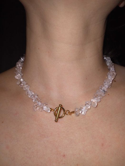 Naszyjnik choker kryształ górski biżuteria toggle