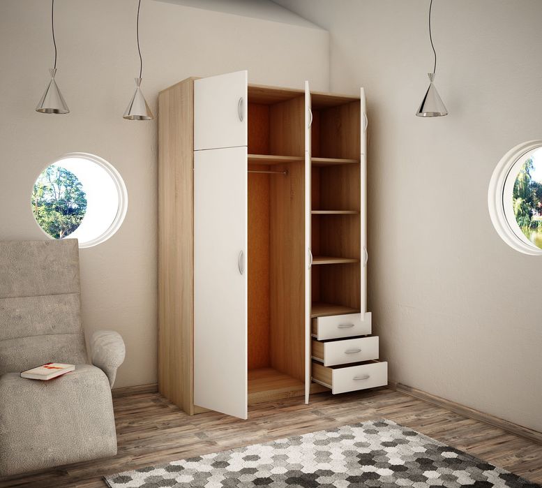 Nowa szafa trzydrzwiowa 193x127x55 - 4 kolory