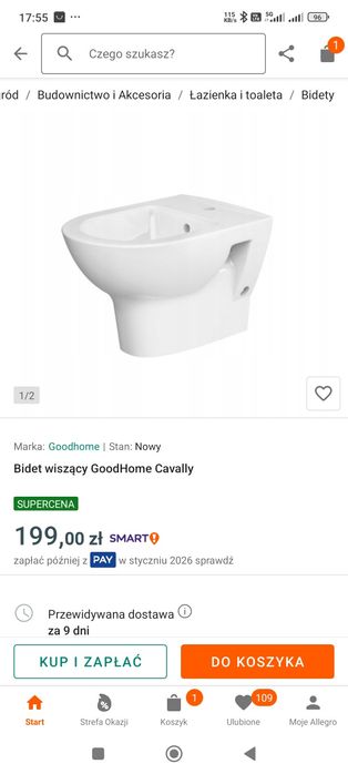 Bidet wiszący Gooodhome Cavally nowy