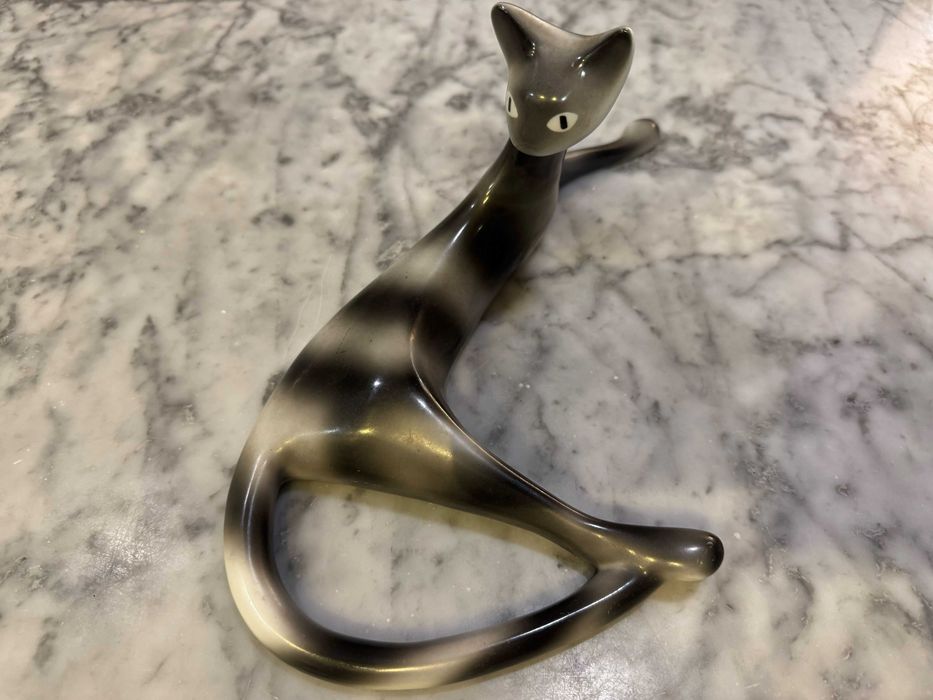 Figurka porcelanowa kot – Ćmielów