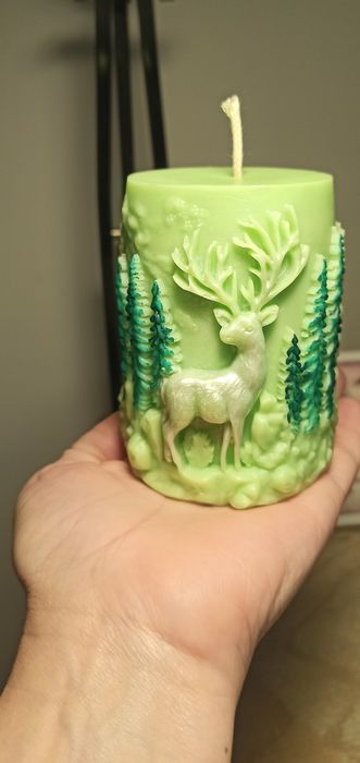 Świeca ozdobna las natura