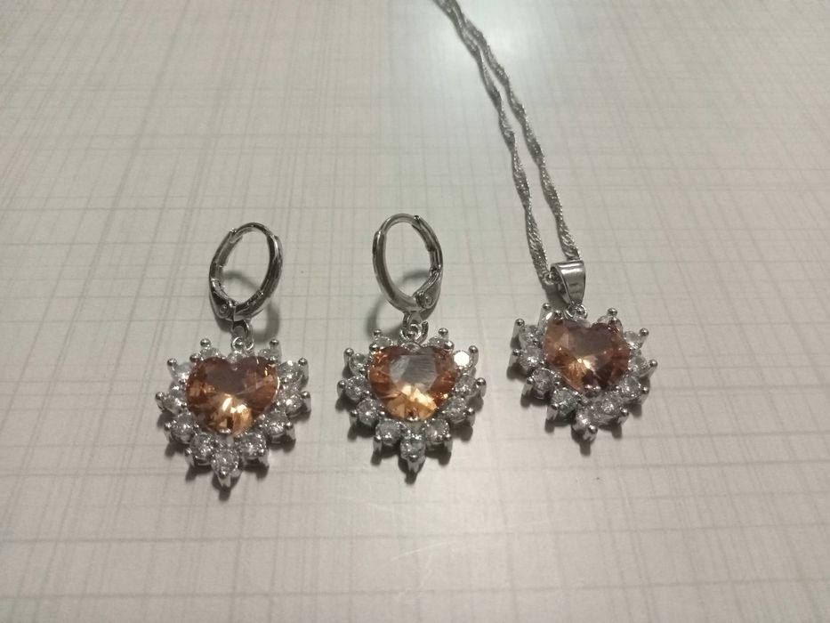 Colar / fio de Prata 925, cor de laranja