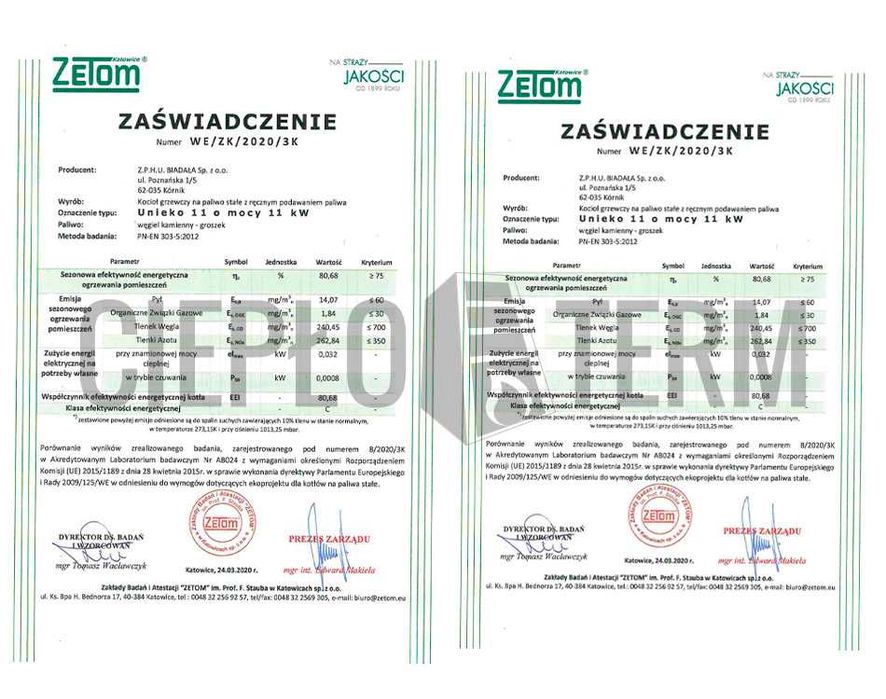 KOCIOŁ na DREWNO / WĘGIEL / CHRUST - piec, kotły 5 KLASA Unieko 11kw