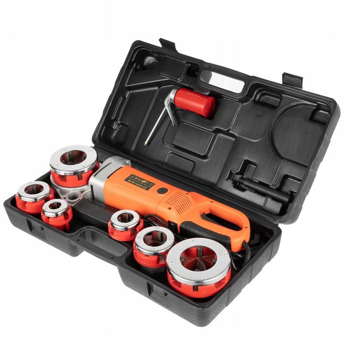 GWINTOWNICA elektryczna 2300W do rur 1/2-2″+6 narzynek+walizka zestaw