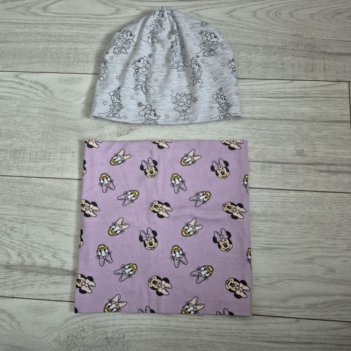 Zestaw wiosenny, czapka i komin, myszka Minnie, Sinsay, H&M