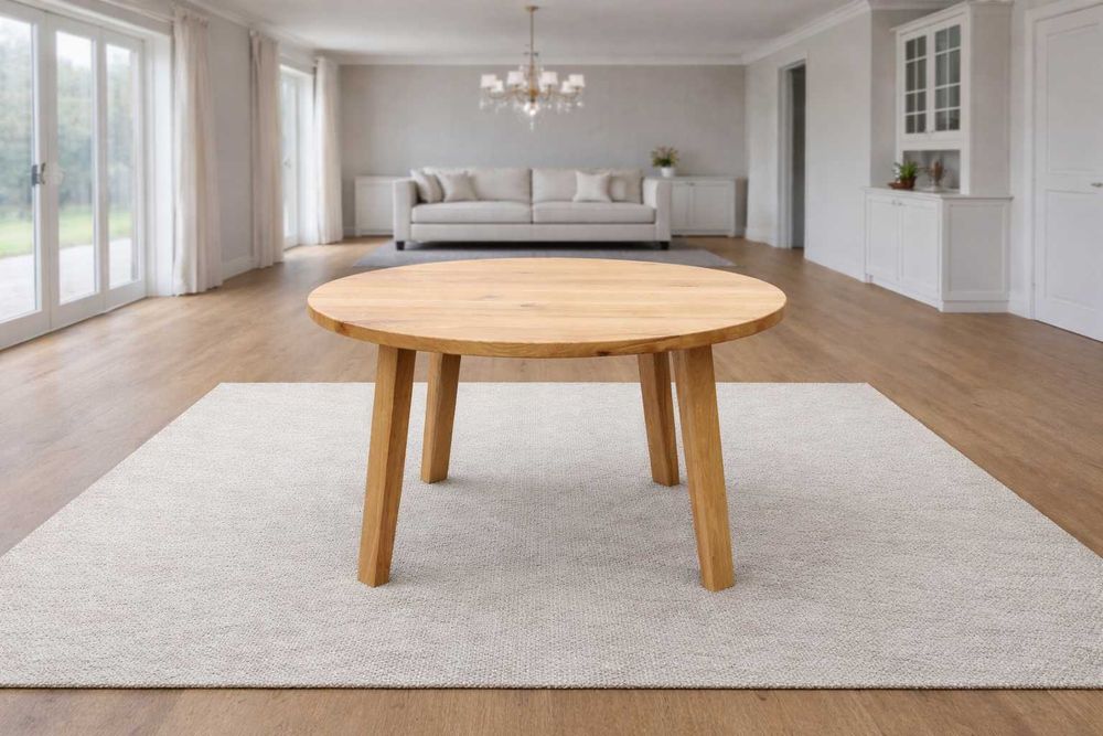 Stół Dębowy Okrągły LOFT 100% Lite Drewno Różne Wymiary Rozkładany