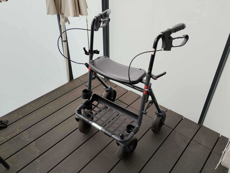 rolator podpórka rehabilitacyjna wózek 4-kołowy stalowy + laska, marka ARmedical