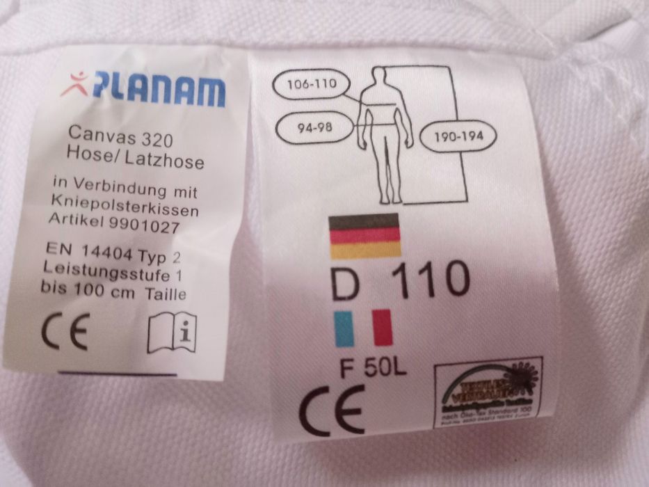 Ogrodniczki spodnie z szelkami białe