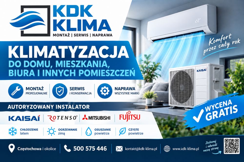 Klimatyzacja profesjonlany montaż serwis naprawa Rotenso Kaisai Mitsubishi Fujitsu