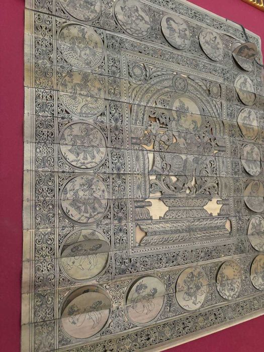 Quadro Hindu Kamasutra com gravação em Folha de Palmeira (RARO)