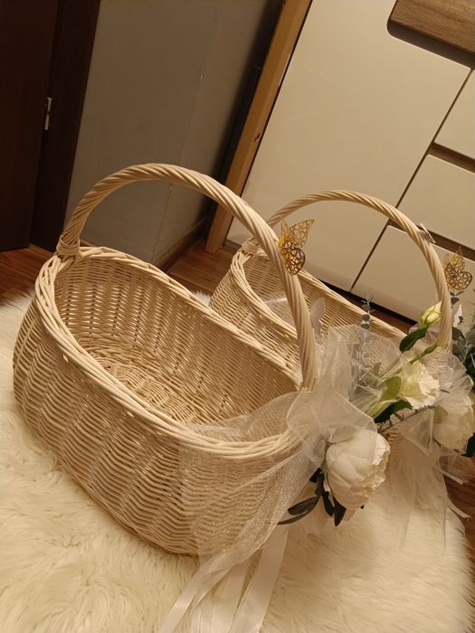 Koszyki ślubne Wiklinowe