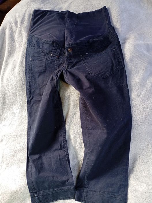 Spodnie ciążowe H&M granatowe 3/4 bawełna