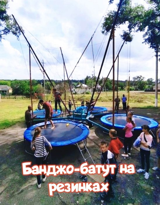 Атракціони на свято надувна гірка горка батут атракцион надувной вата
