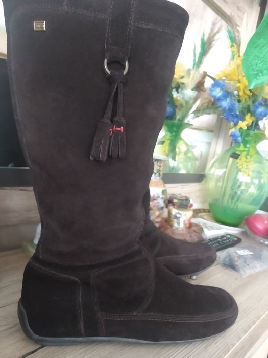 Kozaki damskie Tommy Hilfiger, skóra!