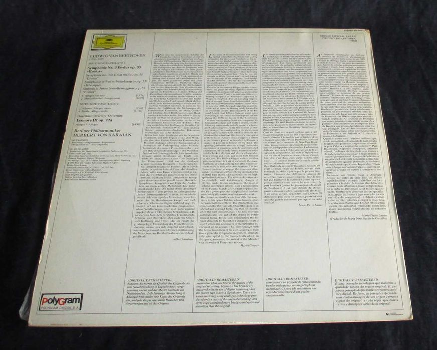 Disco LP Vinil Ludwig van Beethoven Symphony Nr. 3 Eroica Karajan