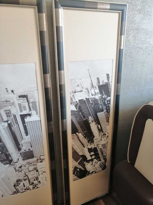 obraz tryptyk New York czarno-biały