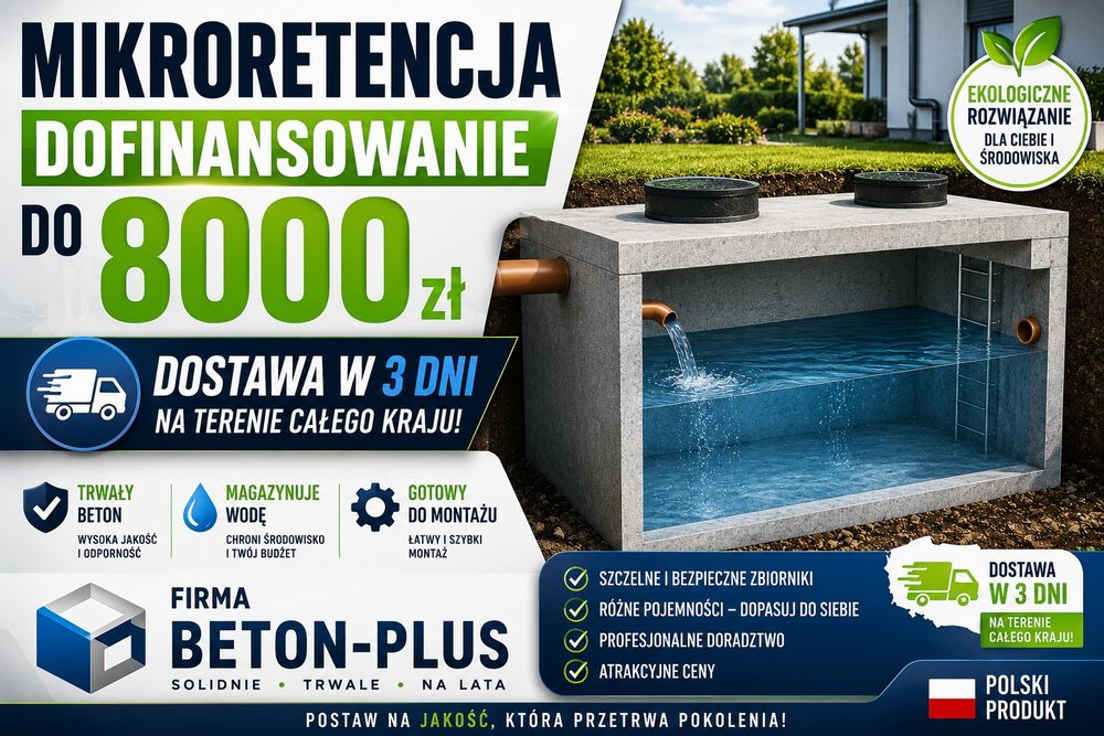 Zbiornik betonowy na deszczówkę Mikroretencja Dofinansowanie 8000 zl