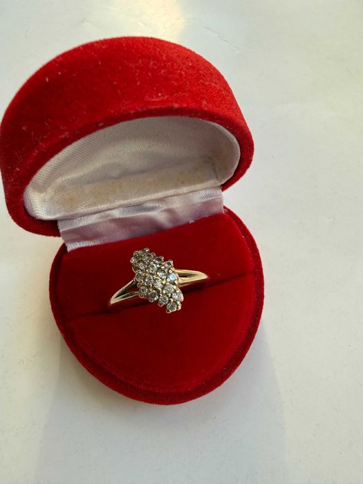 wyjątkowy złoty pierścionek p. 585, waga: 3,57g r. 20