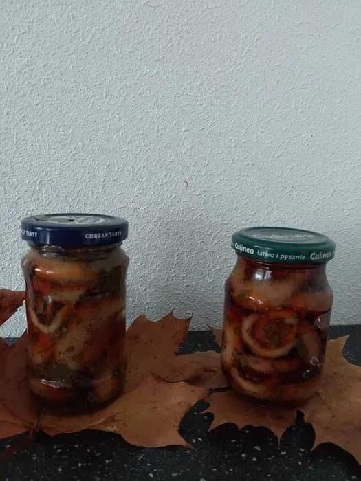 Grzyby marynowane rydze i prawdziwki