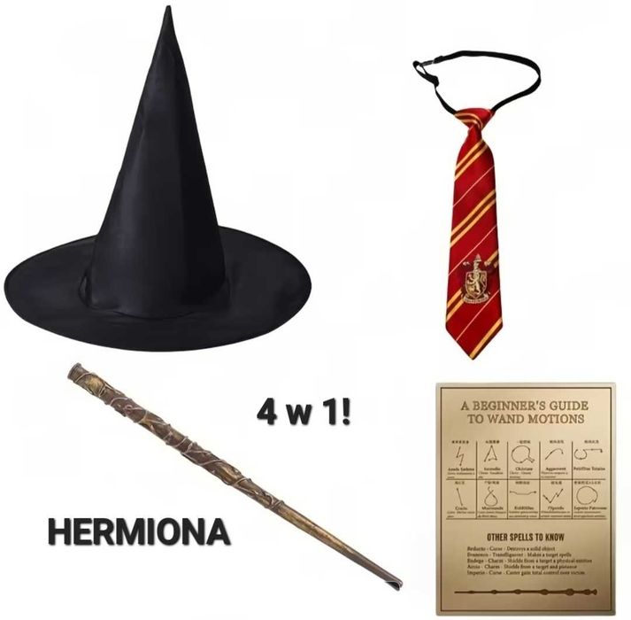 4w1! akcesoria Hermiona Granger Harry Potter Gryffindor przebranie halloween karnawał