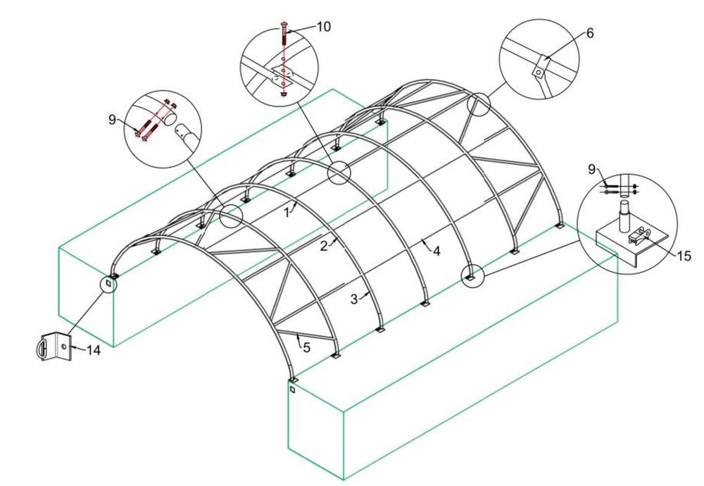 Zadaszenie na kontenery namiot magazynowy 6x12m hala łukowa magazyn