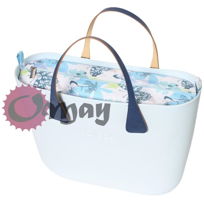 organizer OBAG MINI kwiaty motyle błękit limonka 2 kieszenie OMAY