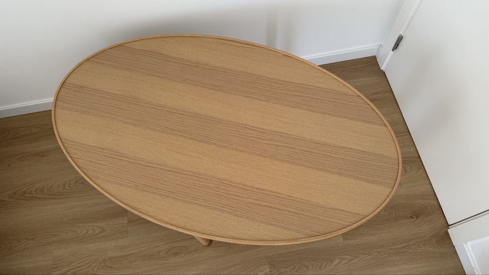 Mesa de centro ikea madeira oval valnas