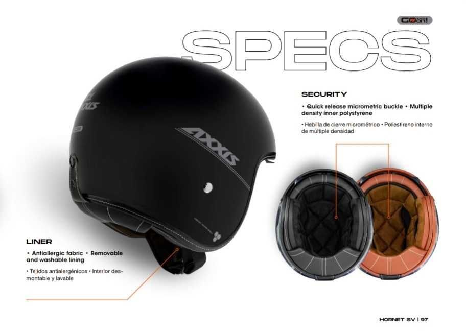 Capacete Hornet SV Solid A1 Preto Mate Axxis