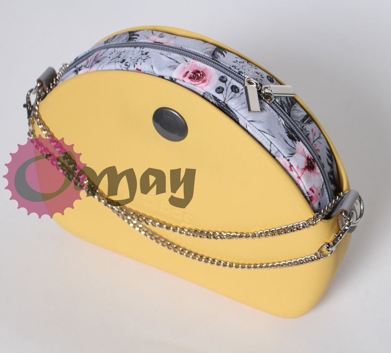 Szary organizer do OBAG MOON LIGHT róże pudrowe 2 kieszenie wkład OMAY
