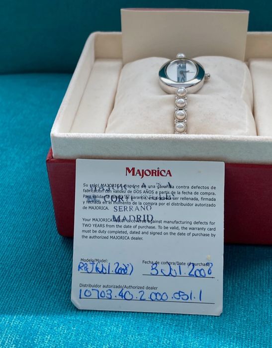 Relógio de pérolas Majorica NOVO