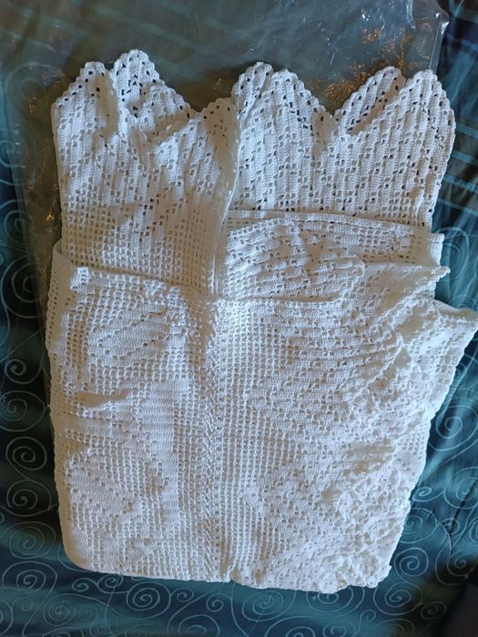 Colcha branca crochê