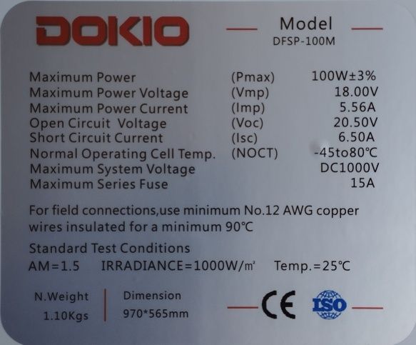 Painel solar flexível 100 W para monocristalina ETFE