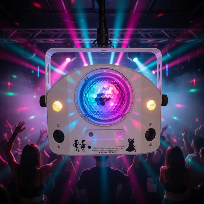Projetor LED Moonflower Branco com DMX – Efeito de Discoteca