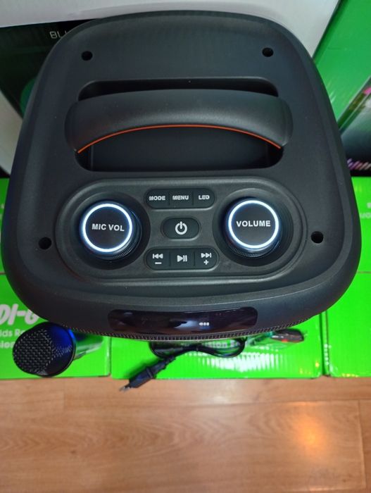 Блютуз караоке акустика Gedi-25(SD,USB,FM) пультДУ, 2микрофона