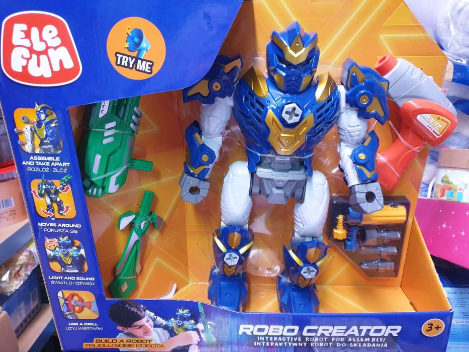 Robót dla chłopca super prezent Diy światło i dźwięk elefun