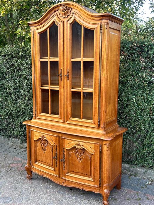 Drewniana biblioteka witryna vintage Ludwikowska