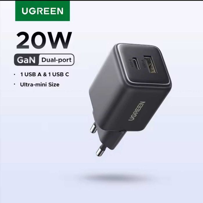 Быстрая зарядка Ugreen 30w 20w x515, Baseus 45w 20w швидка зарядка