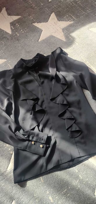 Koszula bluzka falbanki taliow choker stójka xs s  b.a.l.a.n.ciaga