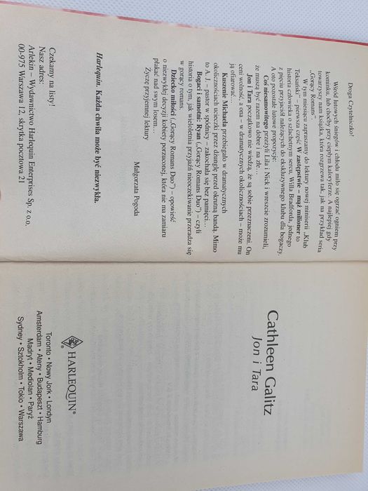 Harlequin Jon i Tara Cathleen Galitz