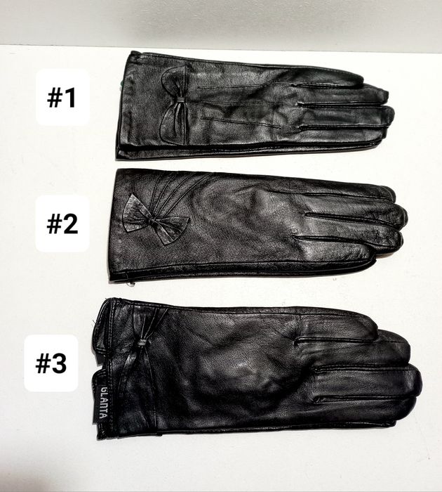 Шкіряні жіночі рукавички  розпродаж залишків