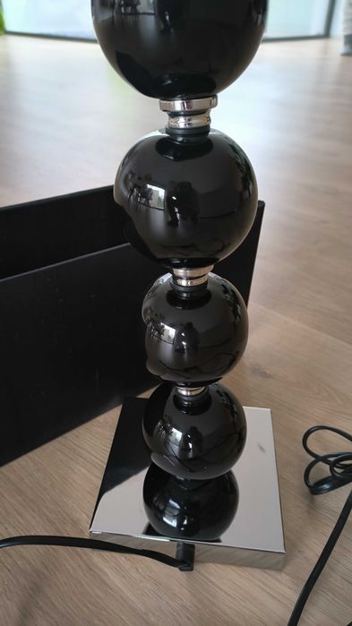 Candeeiro decorativo cromado/preto