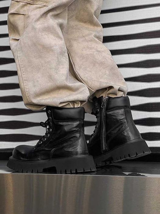 Ботинки TERRAINCOGNITA Distressed Leather Black Work Boots