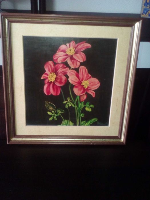Quadro pintura floral (antigo)