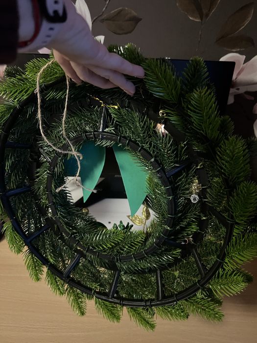 Новорічний Вінок з литої хвої. Різдвяний вінок.