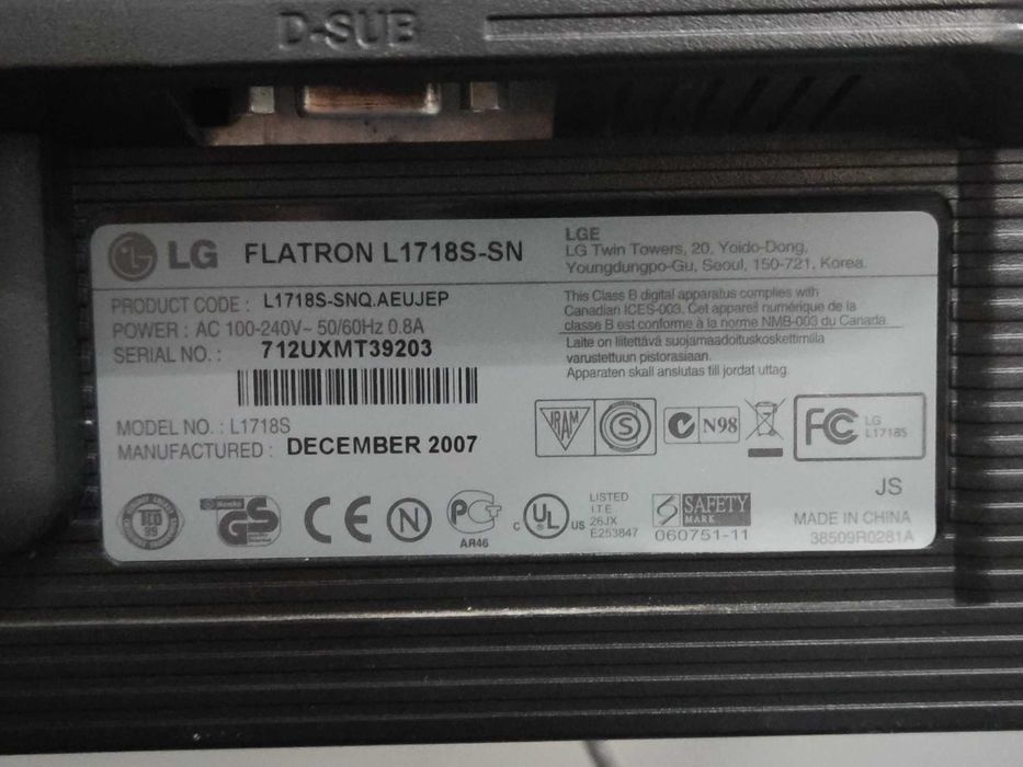 LG Flatron L1718S 17" Monitor – Fully Functional64729768189570122